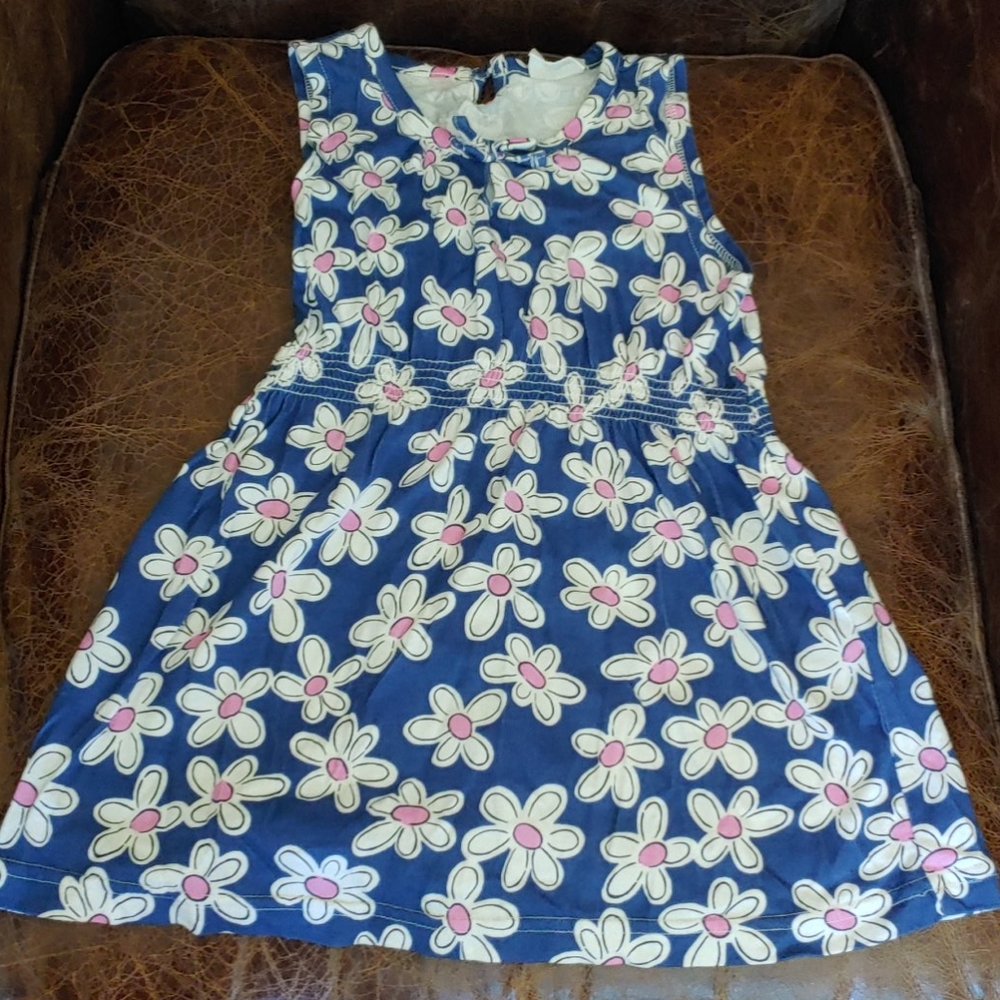 NWOT Mini Boden Girls no sleeve Blue flower top